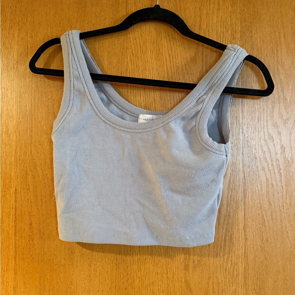 Women's Light Blue Cropped Tank Top
